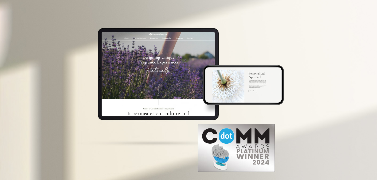 Costello Creative Group Wins Platinum dotCOMM Award for Custom Essence Website Redesign