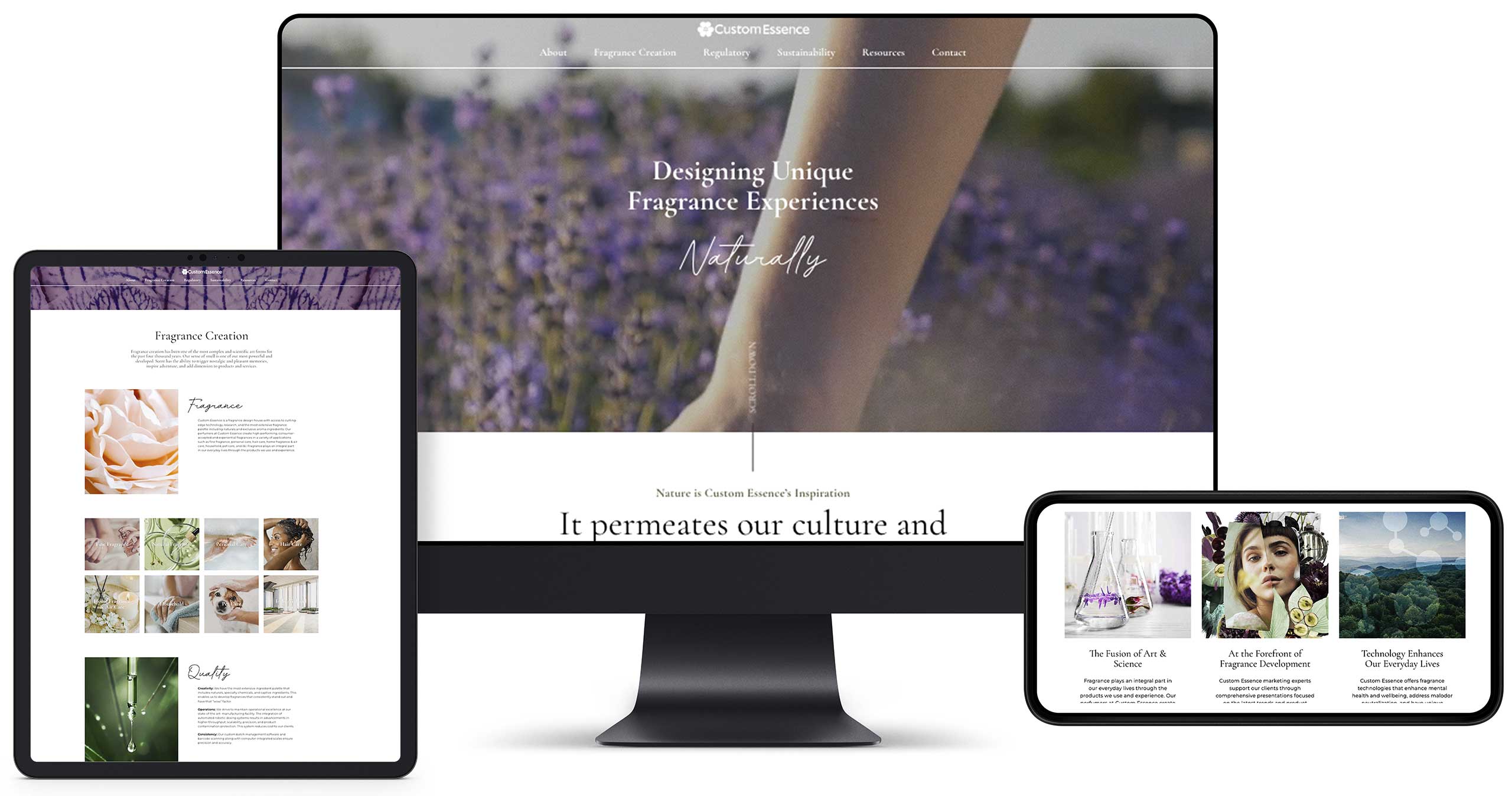 Custom Essence Website Homepage