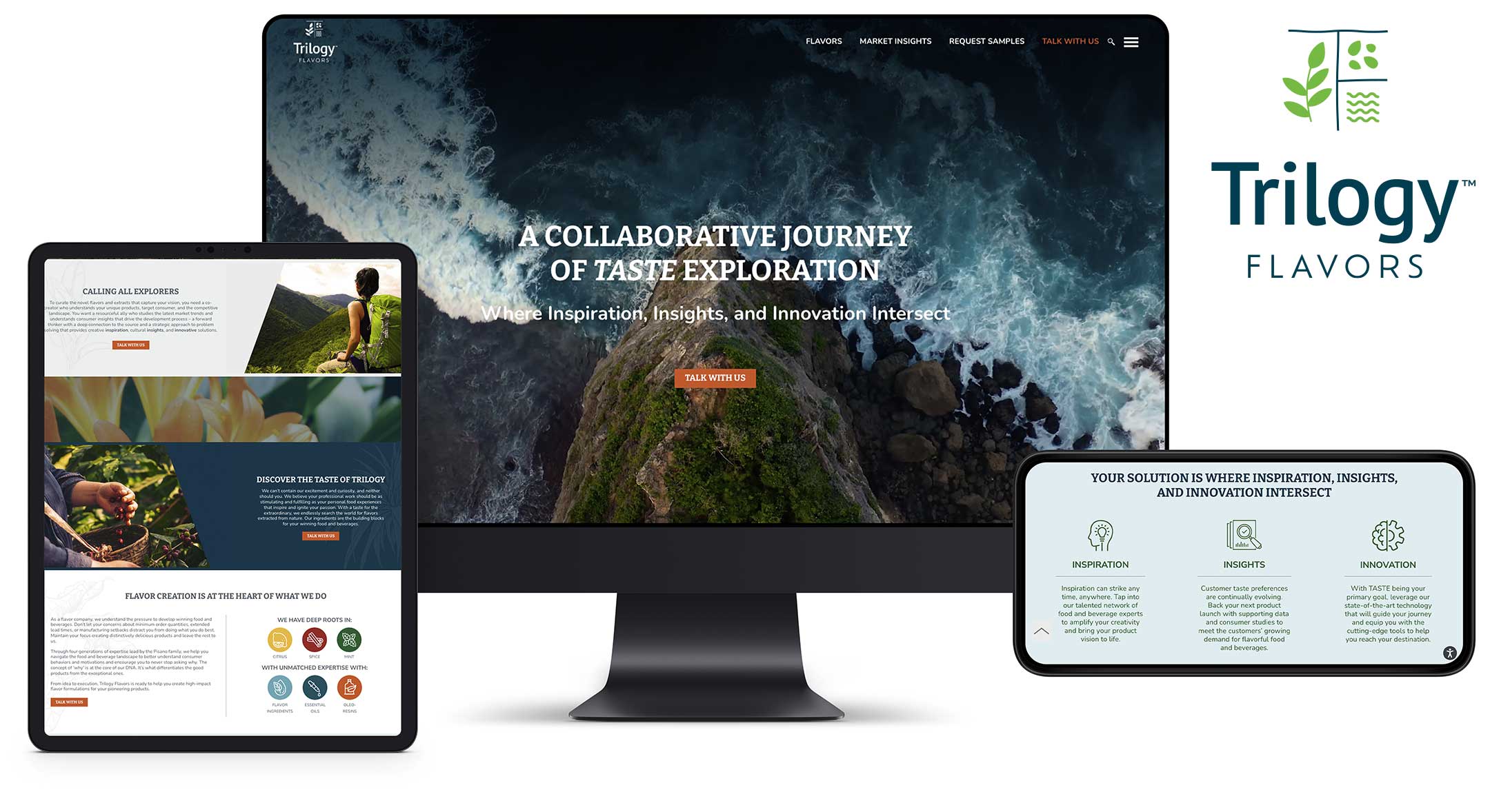 Trilogy Flavors Website Homepage