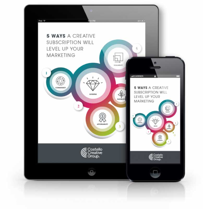 Mobile and Tablet View of 5 Ways a Creative Subscription Will Level up Your Marketing