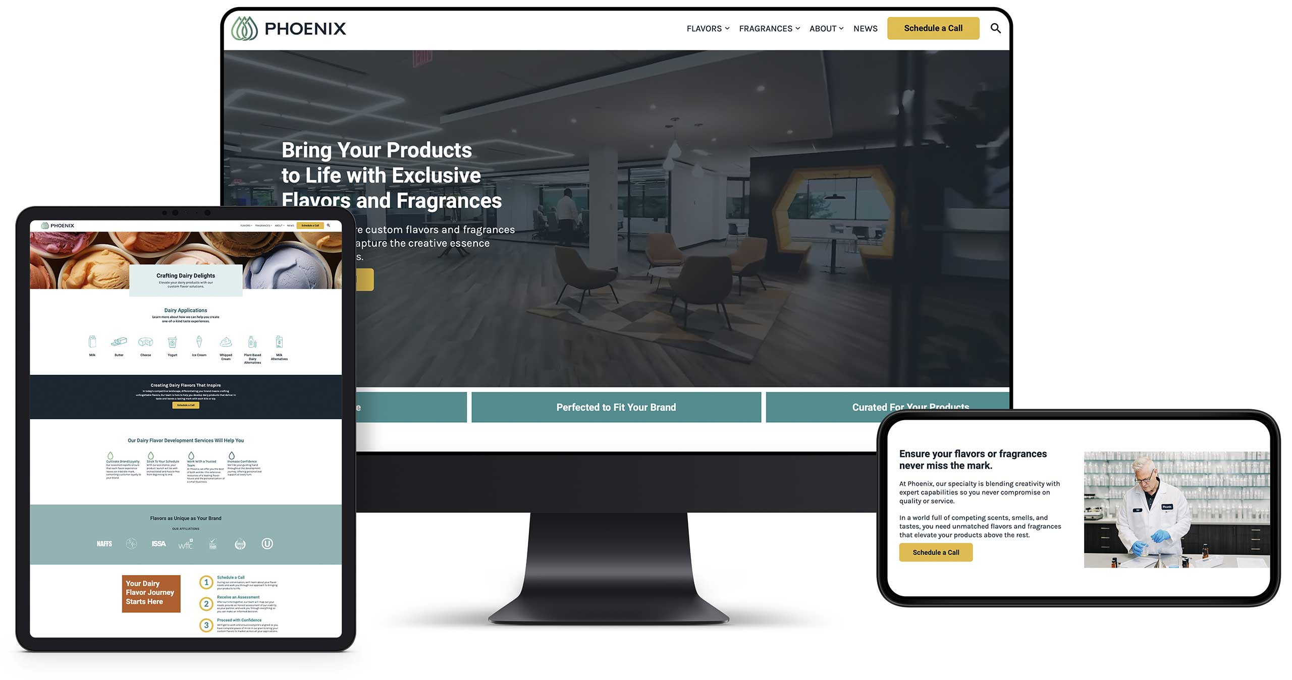 Phoenix Flavors & Fragrances Website Homepage